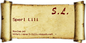 Sperl Lili névjegykártya